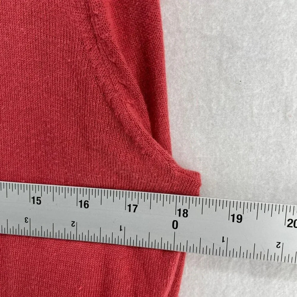 Forever 21 Cardigan Womens L Red V Neck Button Front Pockets Sweater Knit Ribbed - Picture 3 of 10